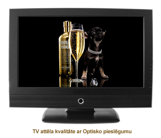 Ciparu TV attēls ar Optisko pieslēgumu